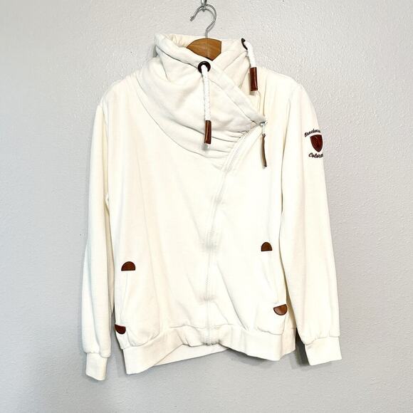High Camp Outfitters Breckenridge CO Chunky White Zip Sweatshirt women's large - Picture 6 of 15